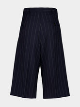 Stella McCartney Navy Tailored Pinstripe Wool Shorts