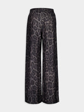 Stella McCartney Ash Grey Silk Leopard Pajama Trousers