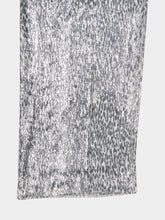 Stella McCartney Silver Animal-Textured Lame Velvet Trousers