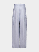 Stella McCartney Blue Grey Layered Chambray Cargo Trousers