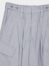 Stella McCartney Blue Grey Layered Chambray Cargo Trousers