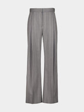 Stella McCartney Grey Melange Striped Straight Trousers