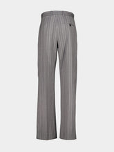 Stella McCartney Grey Melange Striped Straight Trousers