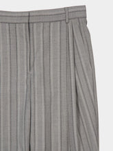 Stella McCartney Grey Melange Striped Straight Trousers