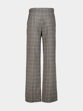 Stella McCartney Grey Mélange Checked Wool Tailored Trousers