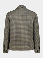 Boglioli Grey and Green Houndstooth Wool Blouson Jacket