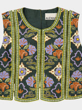 Alémais Oasira Print Embellished Crop Top