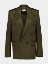 Stella McCartney Khaki Wool Double-Breasted Blazer