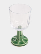 Bordallo Pinheiro Glass Goblet in Green