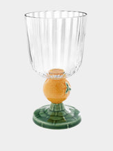 Bordallo Pinheiro Glass Goblet with Orange