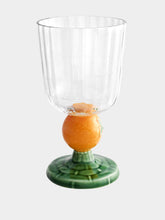 Bordallo Pinheiro Glass Goblet with Orange