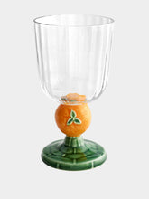 Bordallo Pinheiro Glass Goblet with Orange