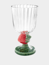 Bordallo Pinheiro Glass Goblet with Strawberry