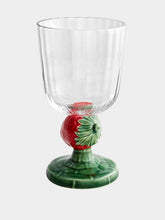 Bordallo Pinheiro Glass Goblet with Strawberry