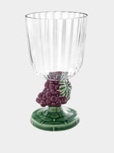 Bordallo Pinheiro Glass Goblet with Grapes