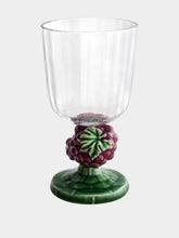Bordallo Pinheiro Glass Goblet with Grapes