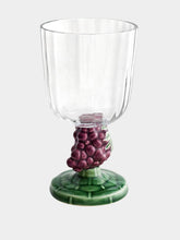 Bordallo Pinheiro Glass Goblet with Grapes