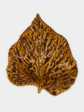 Bordallo Pinheiro Small Brown Birch Leaf Ceramic Dish