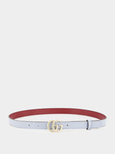 Light Blue and Rosso GG Marmont Reversible Belt | PDP - Fashion Clinic