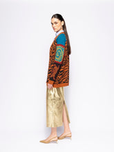 Paula Lily Caramel Café Jacquard Oversized Jacket