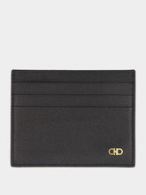 Ferragamo Black Micro Gancini Leather Card Case
