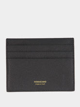 Ferragamo Black Micro Gancini Leather Card Case