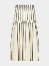 Zimmermann Cream Rebellion Striped Midi Skirt