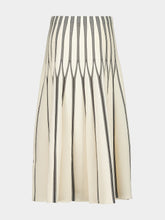 Zimmermann Cream Rebellion Striped Midi Skirt
