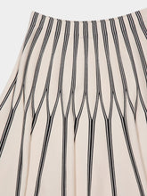 Zimmermann Cream Rebellion Striped Midi Skirt
