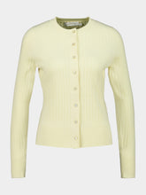 Zimmermann Butter Yellow Ribbed Knit Cardigan