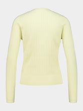 Zimmermann Butter Yellow Ribbed Knit Cardigan