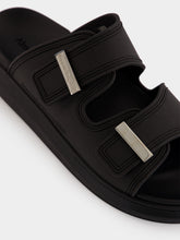 McQueen Black Hybrid Rubber Slides