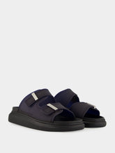 Alexander McQueen Blue and Black Hybrid Rubber Slides