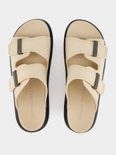 Alexander McQueen Parchment and Black Hybrid Slide