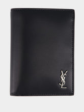 Saint Laurent Black Tiny Cassandre Credit Card Wallet