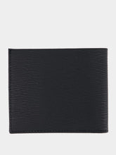 Ferragamo Black Gancini Hammered Leather Wallet