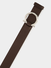 Ferragamo Dark Brown Calfskin Gancini Leather Belt