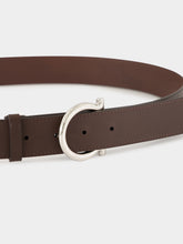 Ferragamo Dark Brown Calfskin Gancini Leather Belt