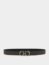 Ferragamo Dark Brown and Black Brown Reversible Gancini Leather Belt
