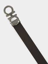 Ferragamo Dark Brown and Black Brown Reversible Gancini Leather Belt