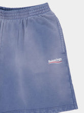 Balenciaga Faded Blue Political Campaign Sweat Shorts