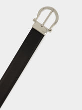 Ferragamo Black and Hickory Reversible Gancini Belt