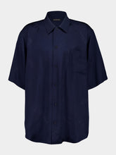 Balenciaga Dark Navy Fluid Jacquard Shirt