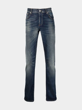 McQueen Blue Washed Straight Jeans