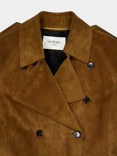 Saint Laurent Noix Suede Double-Breasted Trench Coat