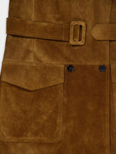 Saint Laurent Noix Suede Double-Breasted Trench Coat