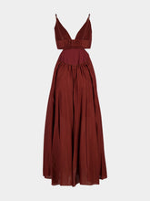 Zimmermann Wanderlust Plunge Maxi Dress in Burgundy