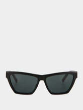 Saint Laurent Black Rectangular Cat-Eye Sunglasses