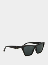 Saint Laurent Black Rectangular Cat-Eye Sunglasses