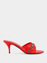 Balenciaga Red Cagole Arena Leather Mules
